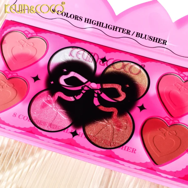 PALETA DE 8 COLORES PARA MEJILLA CON BONITO LAZO - Imagen 2