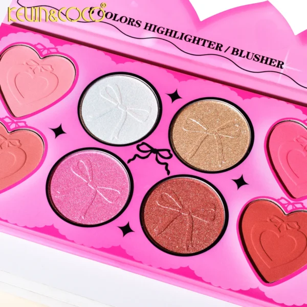 PALETA DE 8 COLORES PARA MEJILLA CON BONITO LAZO - Imagen 3