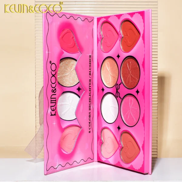PALETA DE 8 COLORES PARA MEJILLA CON BONITO LAZO - Imagen 4