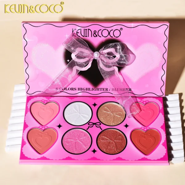 PALETA DE 8 COLORES PARA MEJILLA CON BONITO LAZO - Imagen 5